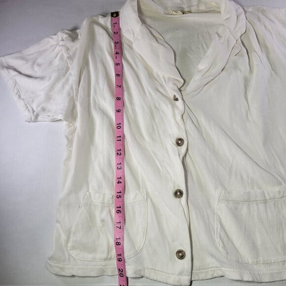 Madewell Women White Button-Down Short Sleeve Shirt With Pockets Size S - Picture 5 of 8